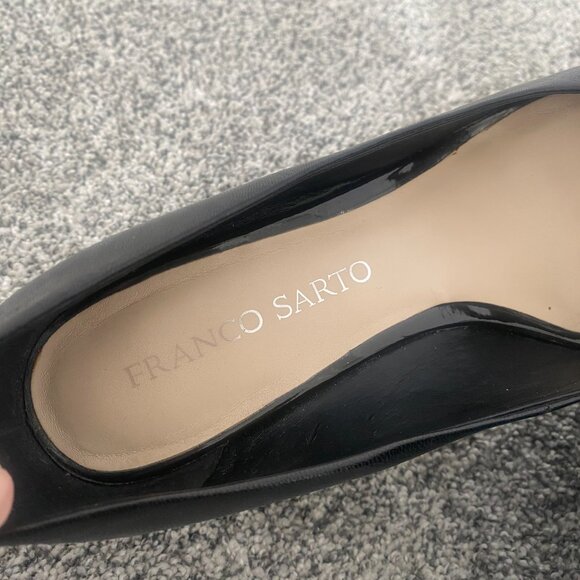 Franco Sarto Harper Black Peep Toe Wedge Heels - Size 8.5 (Box Included) - Picture 6 of 9